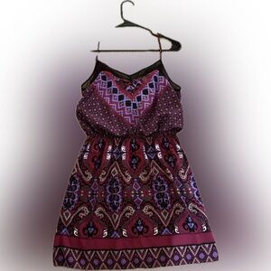 Express women's Dress in Purple and Black Pattern